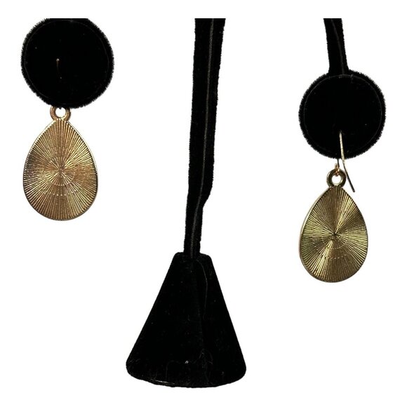 Retro Enameled Earrings Kitschy Dangle Orange Gold Tone Mint Bohemian - Picture 6 of 7